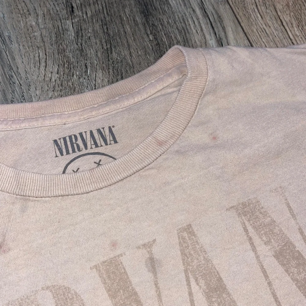Nirvana Live‎ 93 In Utero Tour Graphic T-Shirt Mens M Tan Distressed Band Tee
